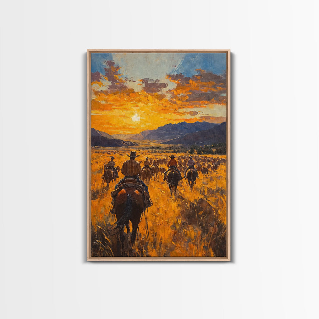 Cowboy Riders at Dusk Wall Art