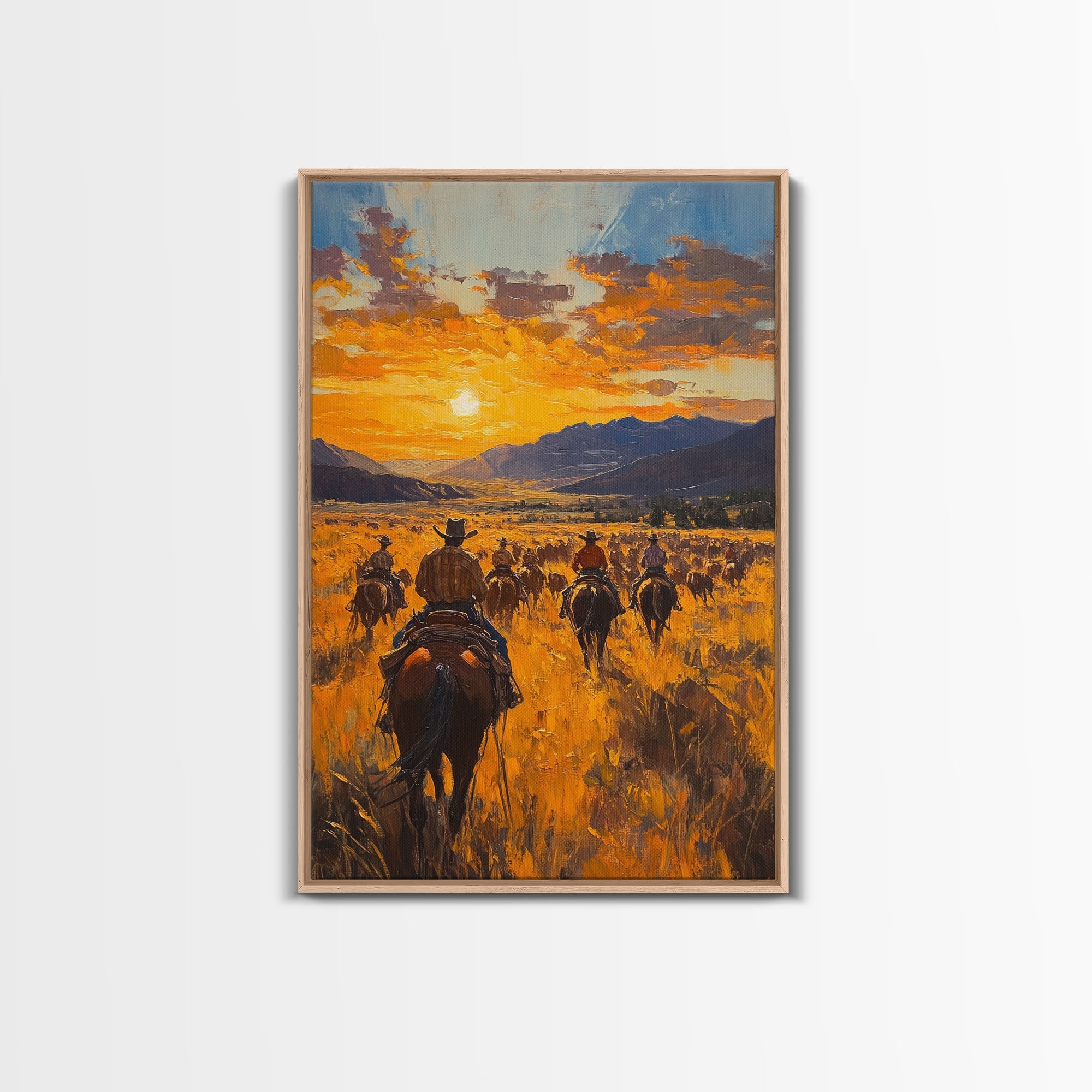 Cowboy Riders at Dusk Wall Art