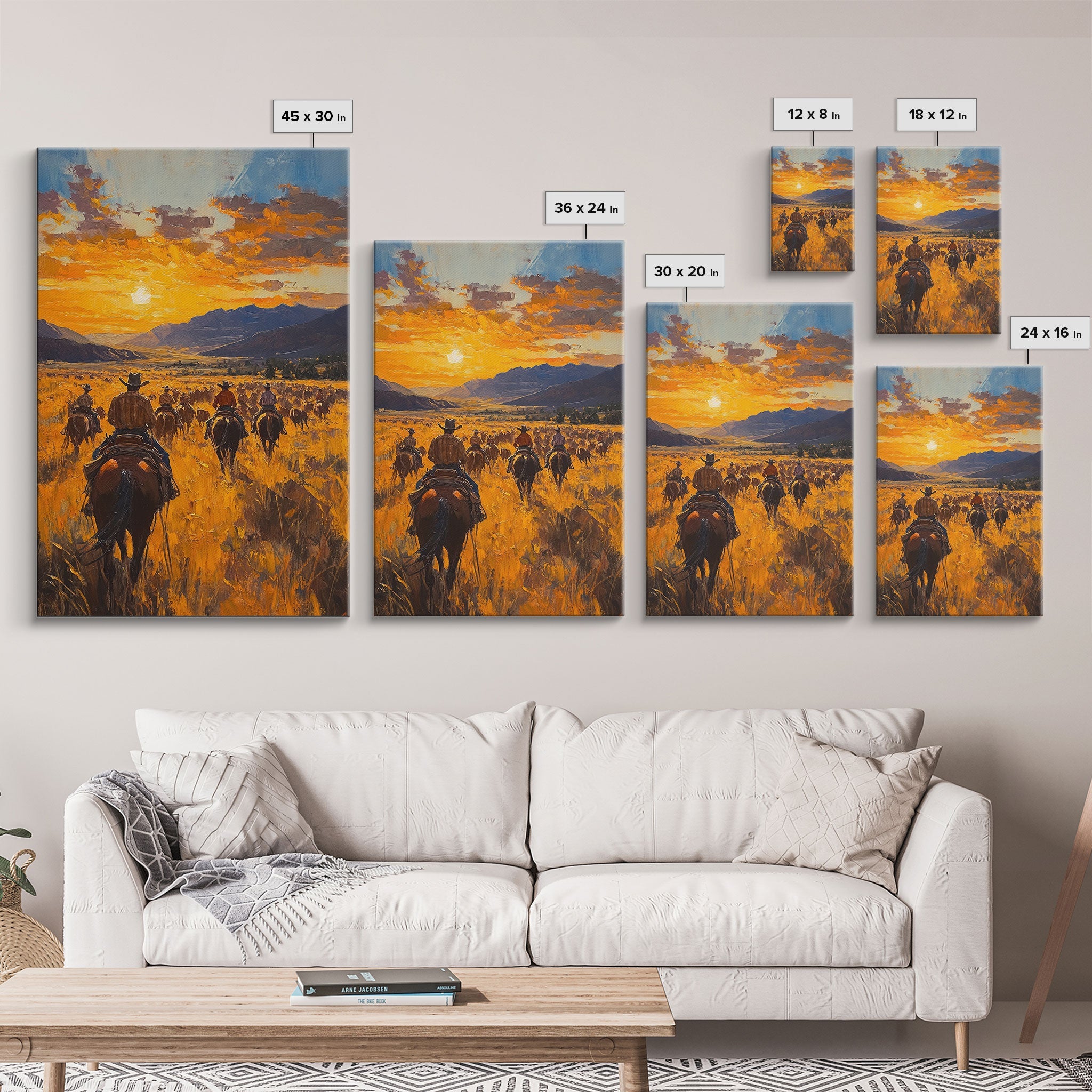 Cowboy Riders at Dusk Wall Art