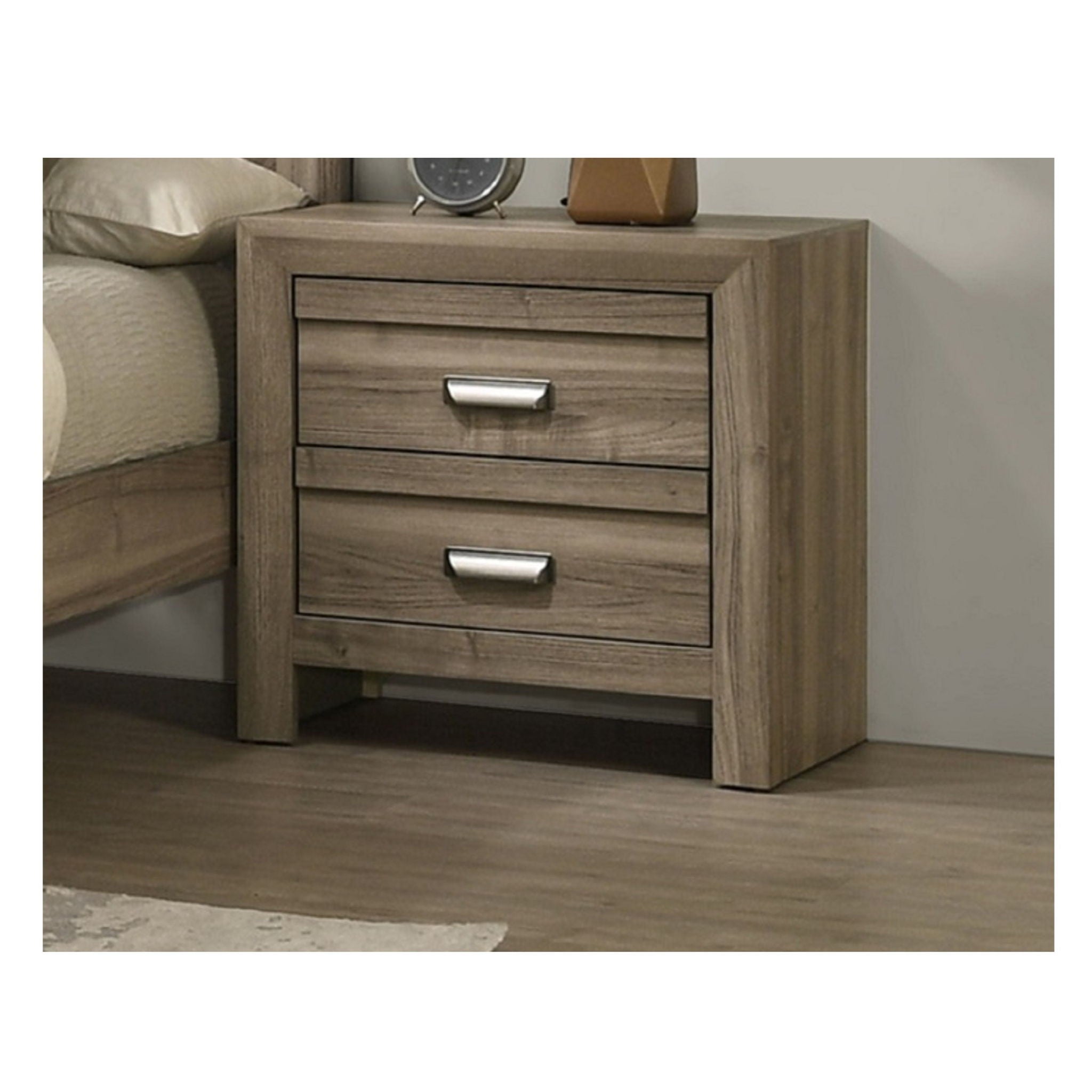 2 Drawer Nightstand- Light Brown