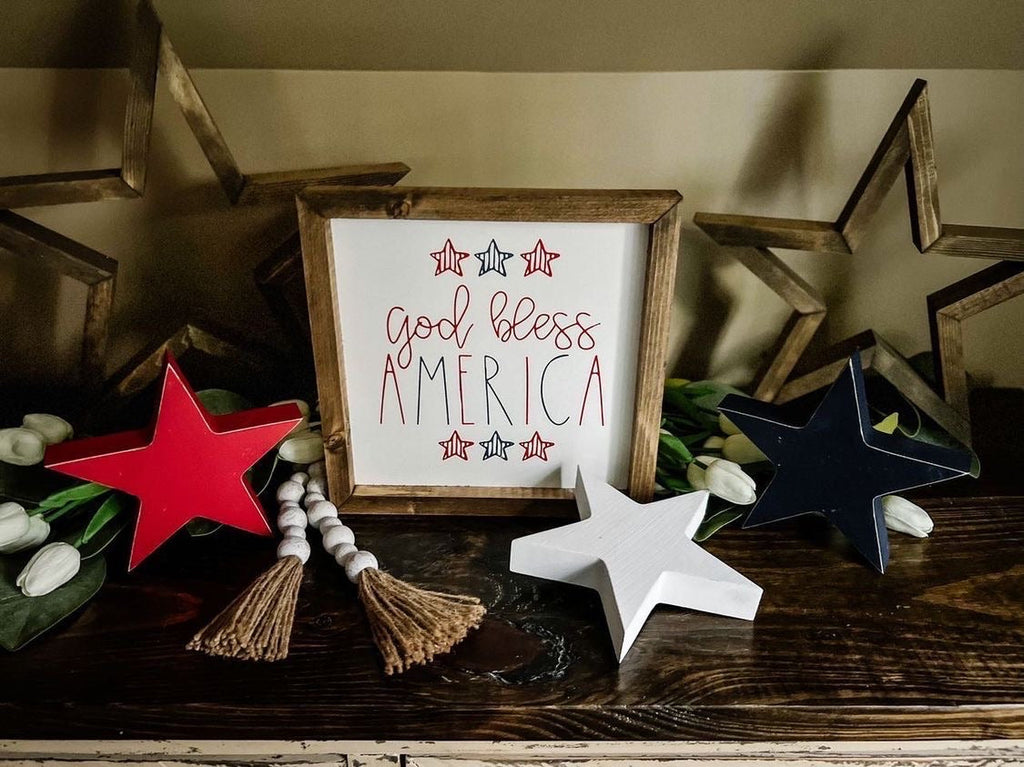 God Bless America-Red, White, Blue Framed