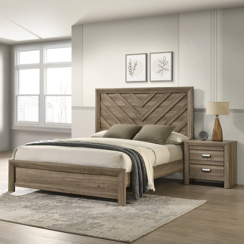 2 Drawer Nightstand- Light Brown
