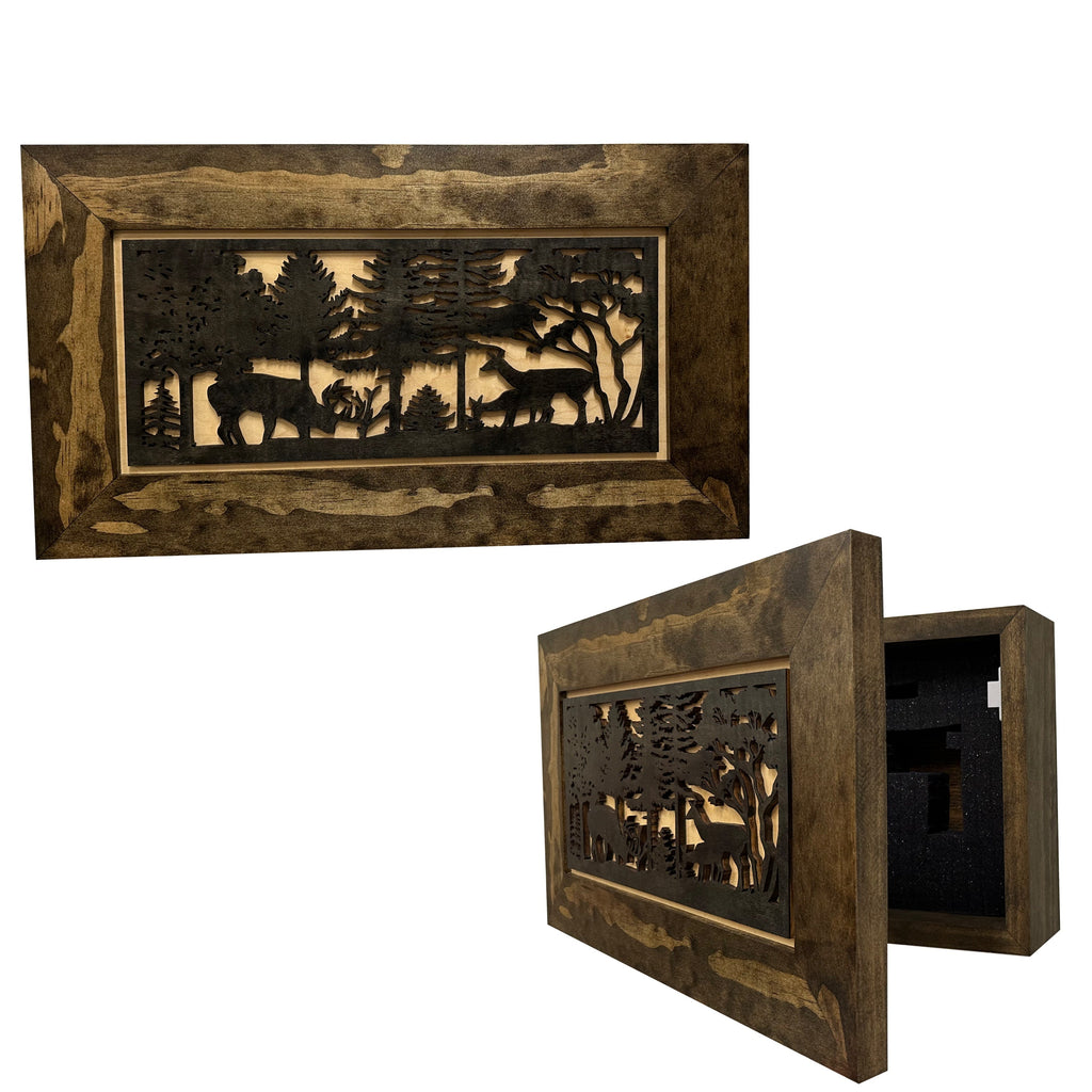 Wall Gun Cabinet - Deer Scene