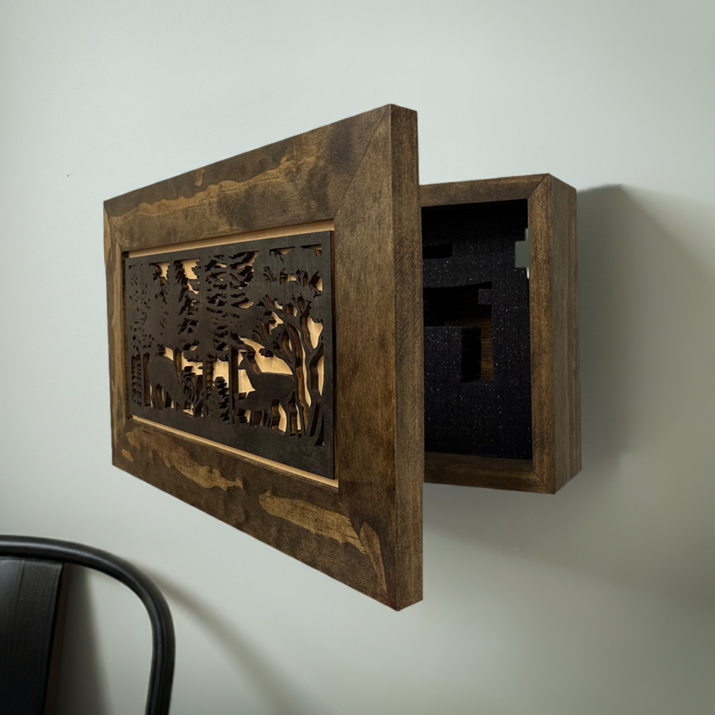 Wall Gun Cabinet - Deer Scene