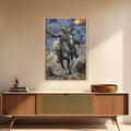 Dynamic Cowboy Shooting Pistols Wall Art