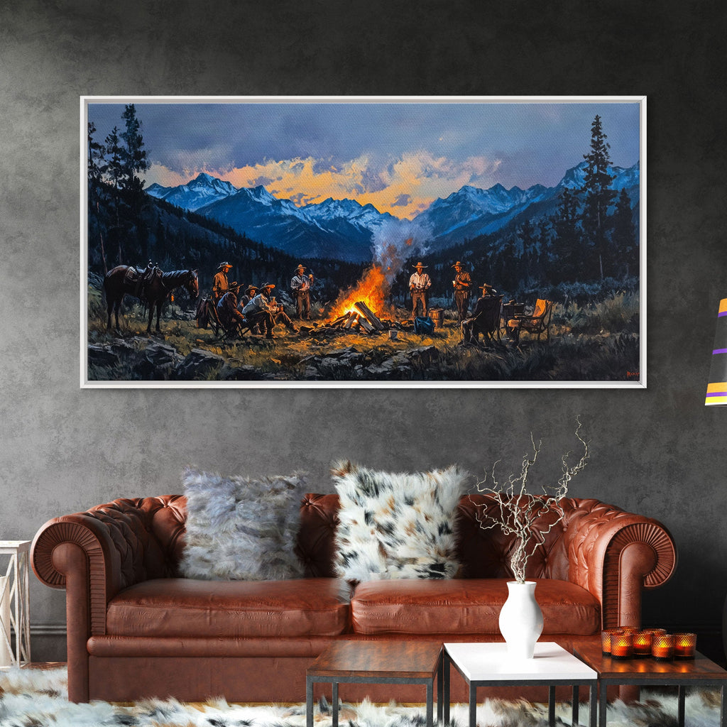 Cowboys Campfire Evening Wall Art