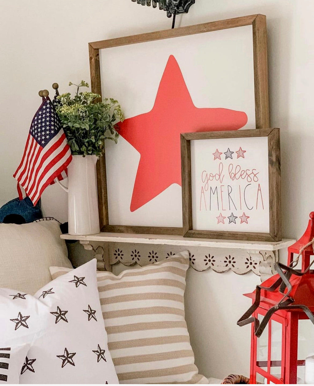 God Bless America-Red, White, Blue Framed