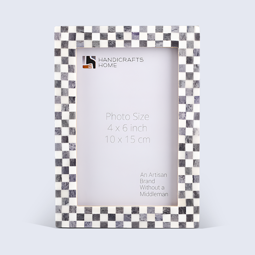 Checkered Bone Inlay Picture Frame