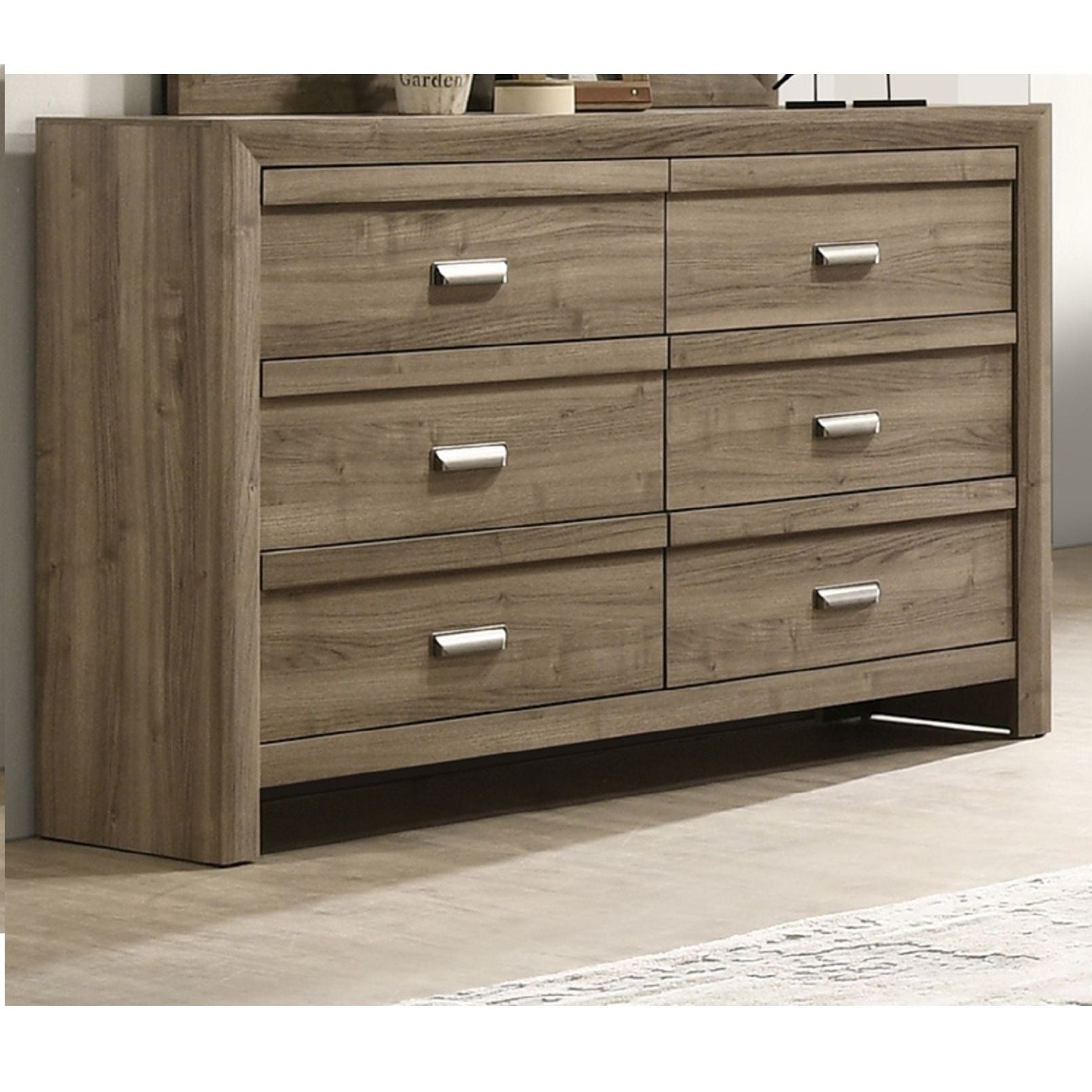 6 Drawer Storage Dresser- Light Brown