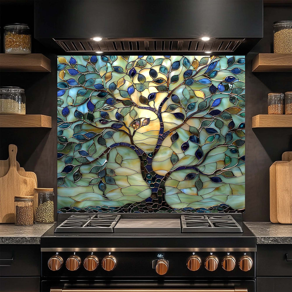 Glass Willow – Tempered Glass Backsplash for Kitchen | Stained Mosaic Look Backsplash